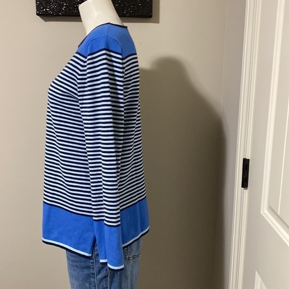 Tuckernuck STS Sail To Sable Sweater Dark Blue Striped Knit Pullover Top Size L - Picture 4 of 8